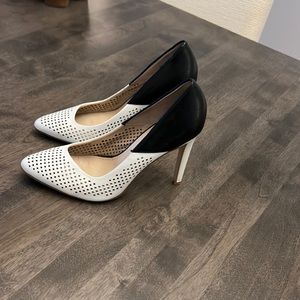 Black and white French connection heels.